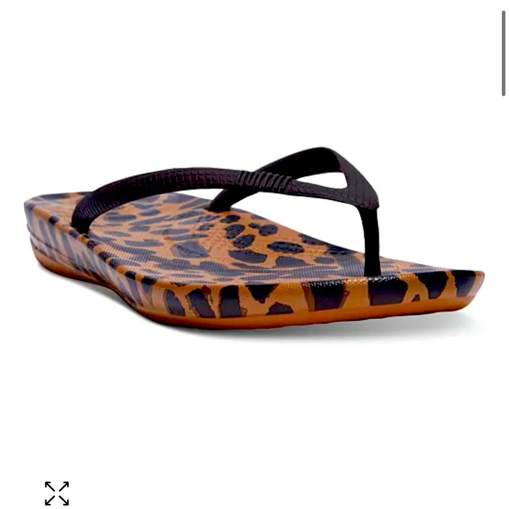 Fitflop Leopard Print Sandals - Black and Brown
